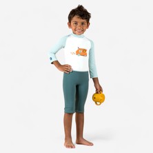 Nabaiji Bebek / Çocuk UV Korumalı Uzun Kollu Wetsuit - Baskılı / Mavi