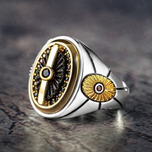 Takılingo 925 Ayar Gümüş Siyah Zirkon Taşlı Zarif Erkek Yüzük