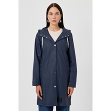 Ladonna Lacivert Suni Yağmurluk