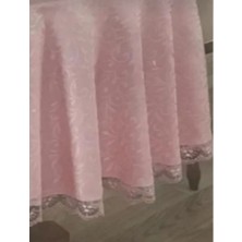 Kdk Kumaş 180 Yuvarlak Masa Örtüsü Fransız Dantelli