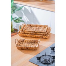 Acar Wicker 4 Parça Hasır Dikdörtgen Sepet