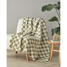 Light Plaid Akrilik Tv Battaniye Yeşil