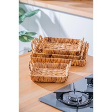 Acar Wicker 4 Parça Hasır Kare Sepet