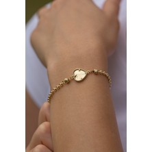 ÇGK KUYUMCULUK 14 Ayar Kalpli Doç Zincir  Altın Bileklik 14BLK0023