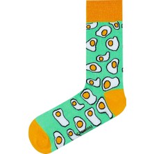 Carnaval Socks Yeşil Yumurta Desenli Renkli Çorap - One Size (37-44)