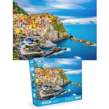 Blue Focus 2 Adet 1000 Parça Puzzle - Ateş ve Su  ve Cinque Terre