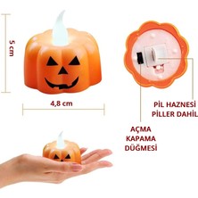 Süsle Bebek ve Parti Halloween bal kabağı led mum, 5 cm   x  1 adet