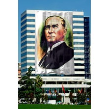 Bilsan Bayrak Atatürk Posteri 150x225 cm 10 Adet -  1. Kalite Raşel Kumaş