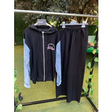 Yuko Kol Jean  Detaylı Alt Üst Takım Siyah