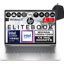 Hp Elitebook 640 G11 Intel Core Ultra 7 155U Ddr5 48GB 512GB SSD Intel® Aı Boost 14" Wuxga IPS Windows 11 Pro Taşınabilir Bilgisayar 9Y7L4ETP17 + Zetta Çanta