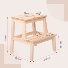 Kukka KWT130 Çok Amaçlı Masif Ahşap Basamak Tabure