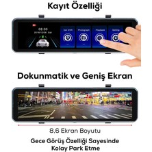 Dempower Çift Lensli Araç Gösterge Kamerası  12 Mp + Gece Görüşlü Su Geçirmez Arka Kamera