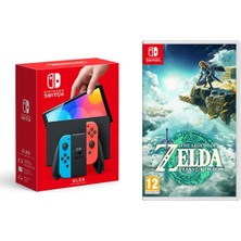 Nintendo Switch OLED Yeni Nesil Konsolu + The Legend Of Zelda Tears Of The Kingdom Oyunlu Bundle