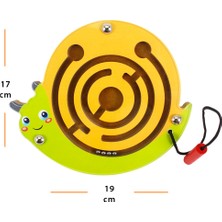 Toysilla Doğal Ahşap Hayvan Figürlü Mıknatıslı Labirentte Yol Bulma Oyuncağı