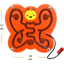Toysilla Doğal Ahşap Hayvan Figürlü Mıknatıslı Labirentte Yol Bulma Oyuncağı