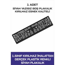 Oto Plakalık Plakalık Yazısız Siyah 1 Adet Kırılmaz Esnek Plakalık