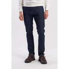 Lacivert Slimfit Pamuklu Yıkamalı Jean Kot Pantolon