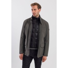Jakamen Haki Comfort Fit Gizli Kapüşonlu Mont