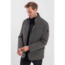 Jakamen Haki Comfort Fit Gizli Kapüşonlu Mont