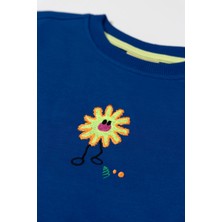 Beetlebeez Çocuk Bisiklet Yaka Nakışlı Sweatshirt - Lacivert