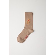 Katia & Bony Erkek Teddy Desenli Soket Çorap Kahverengi