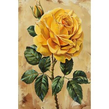 Aden Dekoratif Sarı Çiçek Kanvas Tablo