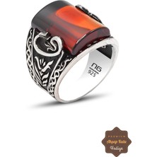 Midyat Nurtaş Gümüş Yakut Taşlı Vav Model 925 Ayar Gümüş Erkek Yüzük 201023338