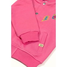 BEETLEBEEZ Kız Çocuk Bisiklet Yaka Fermuarlı Ceket / Sweatshirt - Pembe