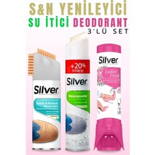 Silver Su İtici Sprey + Süet Nubuk Natural Sprey + Kadın Deodorant 3'lü Set