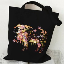 Ling Yinteng Lingyinteng Kedi ve Çiçek Baskı Omuz Çantası Kadınlar Için Retro Estetik Yavru Tasarım Tote Çanta Genç Kız Alışveriş Çantası Kadın Tote Çanta (Yurt Dışından)