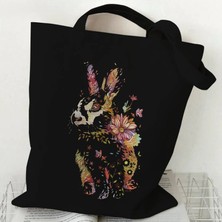 Ling Yinteng Lingyinteng Kedi ve Çiçek Baskı Omuz Çantası Kadınlar Için Retro Estetik Yavru Tasarım Tote Çanta Genç Kız Alışveriş Çantası Kadın Tote Çanta (Yurt Dışından)