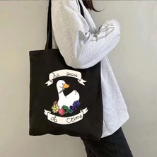 Ling Yinteng Lingyinteng Sevimli Moda Karikatür Hayvan Omuz Kanvas Tote Çanta Omuz Çantası Alışveriş Çantası (Yurt Dışından)