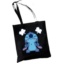 Ling Yinteng Lingyinteng Y2K Disney Dikişli Tote Shopper Kanvas Çanta Eko Lilo ve Dikiş Alışveriş Çantası Kadın Tote Harajuku Kadın (Yurt Dışından)