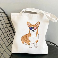 Ling Yinteng Lingyinteng Karikatür Eğlenceli Kawaii Sanat Baskı Çanta Omuzdan Askili Çanta Rahat Alışveriş Kız Çanta Kadın Kanvas Çanta (Yurt Dışından)