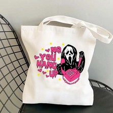 Ling Yinteng Lingyinteng Cadılar Bayramı Balkabağı Hayalet Festivali Baskı Büyük Kapasiteli Doğum Günü Hediyesi Çanta Karikatür Yaratıcı Tote Çanta Hediye Çantası (Yurt Dışından)