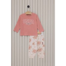 U.S. Polo Assn. Kız Bebek Uzun Kol 2'li Takım USB2130 Retro Pembe
