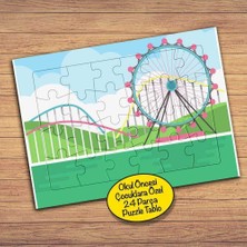 Dönme Dolap Lunapark Çocuklara Özel Puzzle Yapboz Tablo-138pz