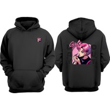 The Wert Unisex Girls Day Out Tasarım Ön Arka Baskılı Normal Kalıp Siyah Sweatshirt