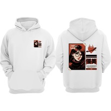 The Wert Unisex Woman Spirit Tasarım Ön Arka Baskılı Normal Kalıp Beyaz Sweatshirt