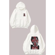 The Wert Unisex Scarface The Worldıs Yours Tasarım Ön Arka Baskılı Normal Kalıp Beyaz Sweatshirt