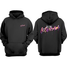The Wert Unisex Lets Be Legendar Tasarım Ön Arka Baskılı Normal Kalıp Siyah Sweatshirt