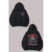 The Wert Unisex Prophecy Tasarım Ön Arka Baskılı Normal Kalıp Siyah Sweatshirt