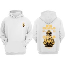 The Wert Unisex Big Goals Tasarım Ön Arka Baskılı Normal Kalıp Beyaz Sweatshirt