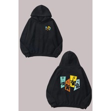 The Wert Unisex Poster Select Your Pokémon Tasarım Ön Arka Baskılı Normal Kalıp Siyah Sweatshirt