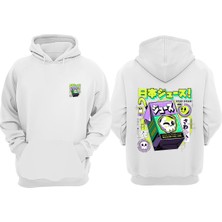 The Wert Unisex Japanese Juice Kids Tasarım Ön Arka Baskılı Normal Kalıp Beyaz Sweatshirt