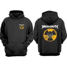 The Wert  Danger Megadeth Tasarım Ön Arka Baskılı Normal Kalıp Siyah Sweatshirt