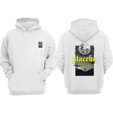 The Wert Unisex Placebo Feelings Tasarım Ön Arka Baskılı Normal Kalıp Beyaz Sweatshirt