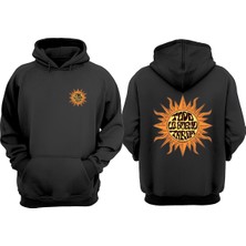 The Wert Unisex Tood Co Buend Tarda Tasarım Ön Arka Baskılı Normal Kalıp Siyah Sweatshirt