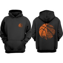 The Wert Unisex Basketball Germany Orange Tasarım Ön Arka Baskılı Normal Kalıp Siyah Sweatshirt