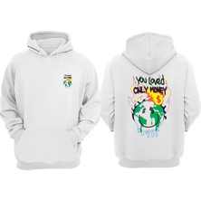 The Wert Unisex Tou Loved Only Moneyt Tasarım Ön Arka Baskılı Normal Kalıp Beyaz Sweatshirt